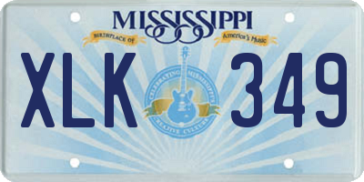 MS license plate XLK349