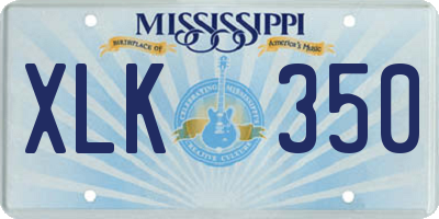 MS license plate XLK350