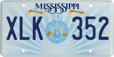 MS license plate XLK352