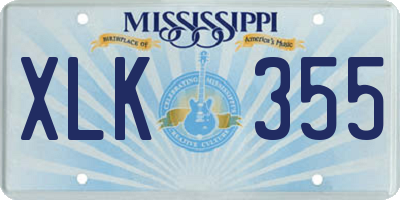 MS license plate XLK355