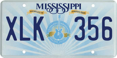MS license plate XLK356