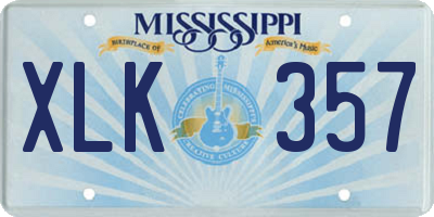 MS license plate XLK357