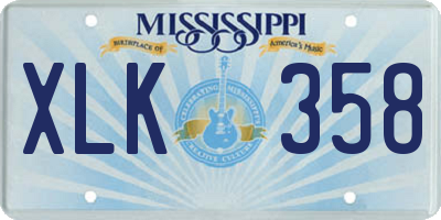 MS license plate XLK358