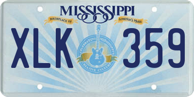 MS license plate XLK359