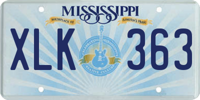 MS license plate XLK363