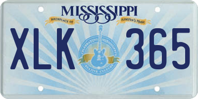 MS license plate XLK365