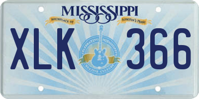 MS license plate XLK366