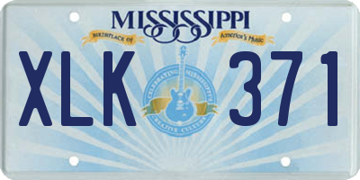 MS license plate XLK371