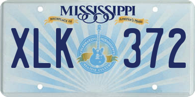 MS license plate XLK372