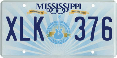 MS license plate XLK376