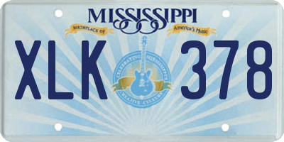MS license plate XLK378