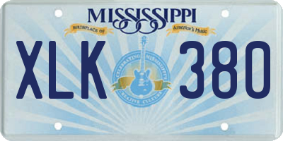 MS license plate XLK380