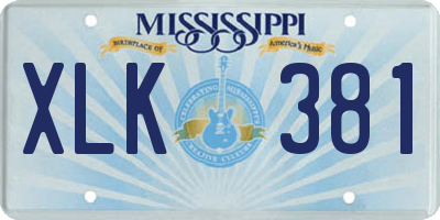 MS license plate XLK381