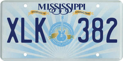 MS license plate XLK382