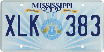 MS license plate XLK383