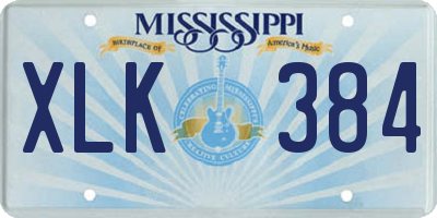 MS license plate XLK384
