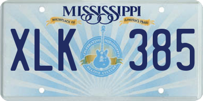 MS license plate XLK385
