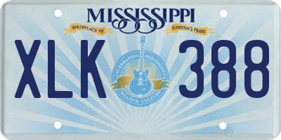 MS license plate XLK388