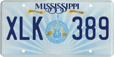 MS license plate XLK389