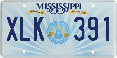 MS license plate XLK391