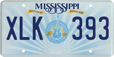MS license plate XLK393