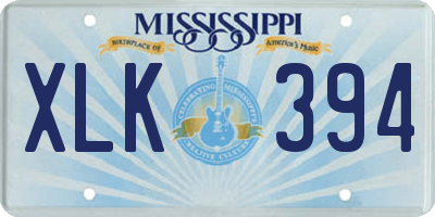 MS license plate XLK394