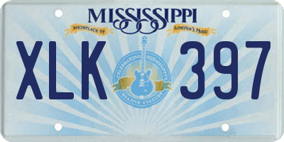 MS license plate XLK397