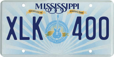 MS license plate XLK400