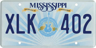MS license plate XLK402