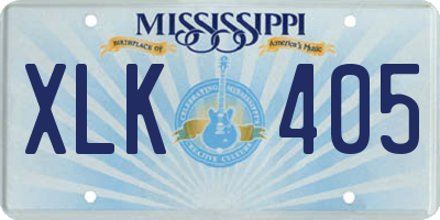 MS license plate XLK405
