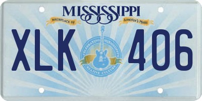 MS license plate XLK406