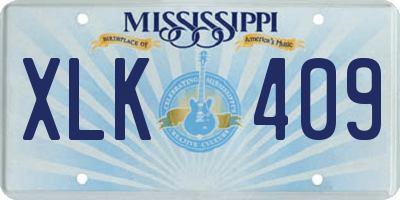 MS license plate XLK409