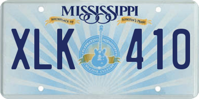 MS license plate XLK410