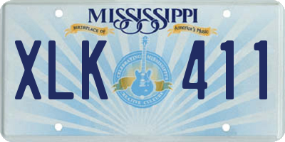 MS license plate XLK411