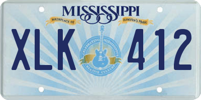 MS license plate XLK412