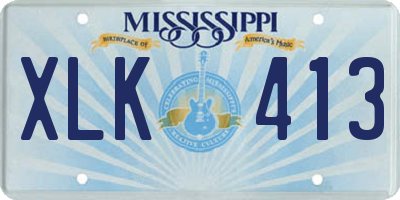 MS license plate XLK413