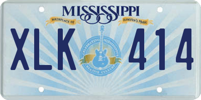 MS license plate XLK414