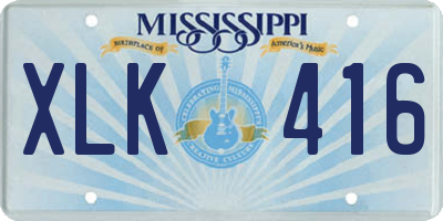 MS license plate XLK416