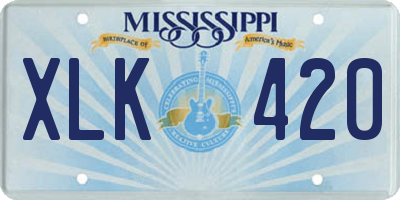 MS license plate XLK420