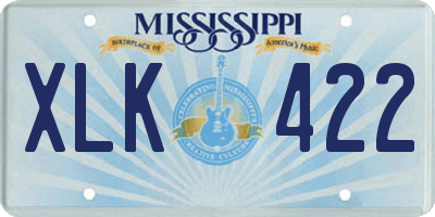 MS license plate XLK422