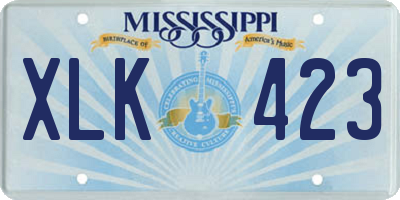 MS license plate XLK423