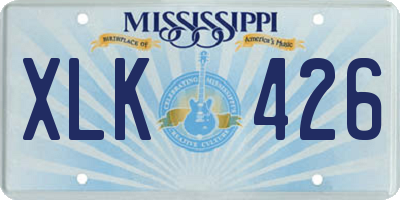 MS license plate XLK426