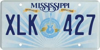 MS license plate XLK427