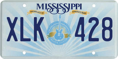 MS license plate XLK428