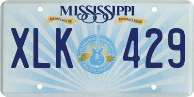MS license plate XLK429