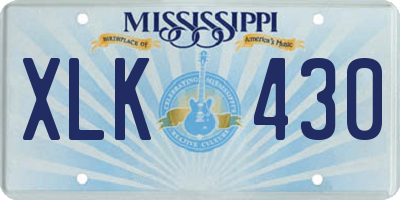 MS license plate XLK430