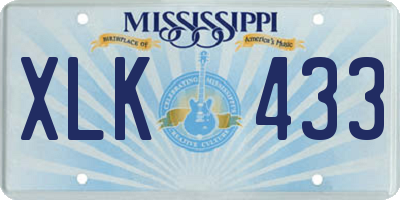 MS license plate XLK433