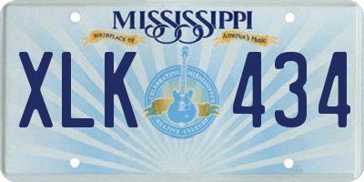 MS license plate XLK434