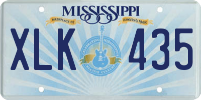 MS license plate XLK435