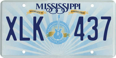 MS license plate XLK437